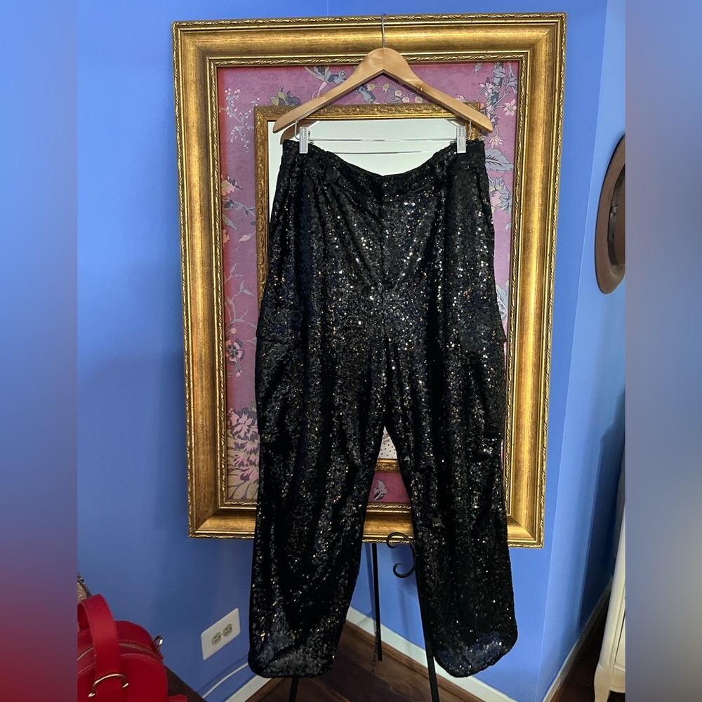 Sequin Cargo Pants